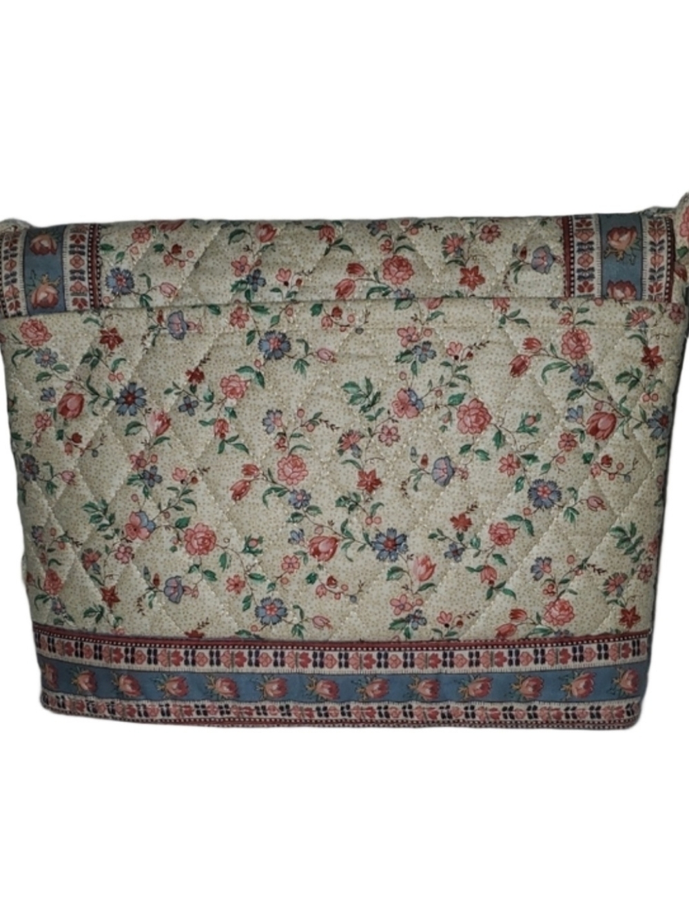 VTG Vera Bradley Indiana Cream Quilted Floral Crossbody Bag Retired 1980s - Picture 4 of 14
